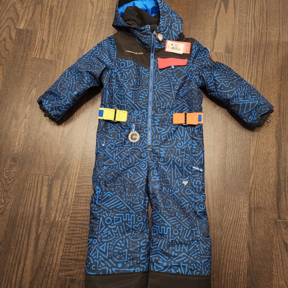 Obermeyer Black and Blue Geometric Snowsuit
